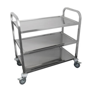 30 in. Legth X 16 in. Width Stainless Steel Dining Cart 3 Shelf With Wheels - Heavy Duty