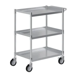 15 in. Wide x 24 in. Long x 33 in. High - 3 Shelf Stainless Steel Tubular Utility Cart