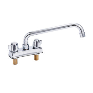 Deck Mount Faucet 12" Swivel Spout and 4" Centers