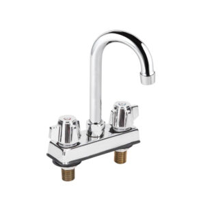 Deck Mount Gooseneck Faucet 6" Swivel Spout and 4" Centers