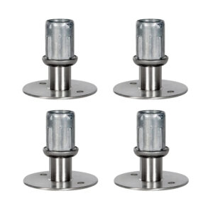 1-5/8" Stainless Steel Flanged Feet for Work Table - 4/Pack
