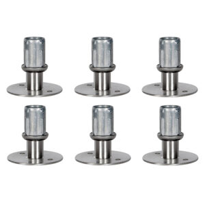 1-5/8" Stainless Steel Flanged Feet for Work Table - 6/Pack