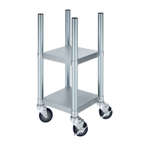14 in. x 14 in. Stainless Steel Rice Warmer Stand with Wheels