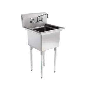 18" X 18" One Compartment Stainless Steel Prep & Utility Sink With Faucet 10" Swing Spout and 8" Centers