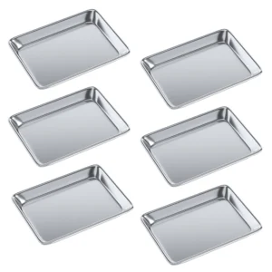 13 in. x 10  in. 19 Gauge Quarter Size Aluminum Bun / Sheet Pan. Pack of 6
