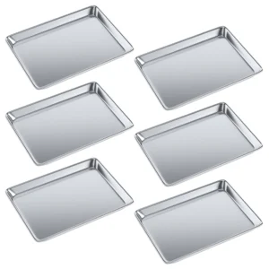 13 in. x 18 in. 19 Gauge Half Size Aluminum Bun Pan. Pack of 6