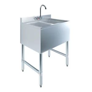 10" X 14" X 10" Two Compartment Under Bar Sink With Faucet