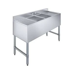 48 in. x 19 in. One Compartment Underbar Sink With Left and Right Drainboards
