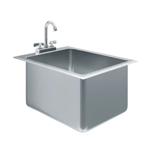 Stainless Steel 1 Compartment Drop-In Sink. Bowl 16 in. x 20 in. x 12 in. With Faucet