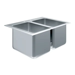 10" X 14" X 10" Stainless Steel Two Compartment Drop in Sink