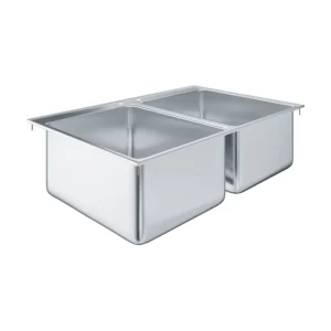 Stainless Steel 2 Compartment Drop-In Sink. Bowl 16 in. x 20 in. x 12 in.