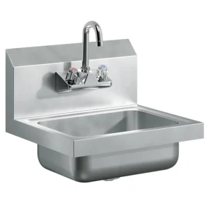 17" X 15" Stainless Steel Wall Mount Hand Sink with Gooseneck Faucet