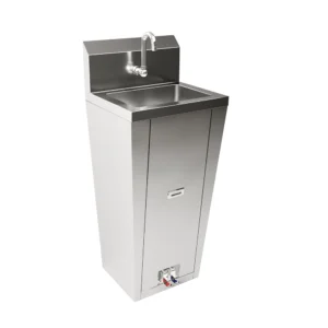 10 in. x 14 in. Stainless Steel Hands-Free Hand Sink With Pedestal Base