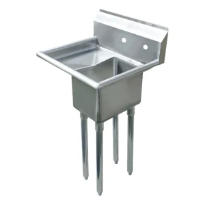 10" X 14" X 10" with 10" Left Drainboard One Compartment Stainless Steel Commercial Prep & Utility Sink and WithOut Faucet