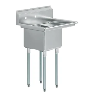 29 in. x 22 in. Stainless Steel One Compartment Sink and 12 in. Right Drainboard