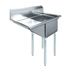 18" X 18" X 12" with 18" Left Drainboard One Compartment Stainless Steel Commercial Prep & Utility Sink