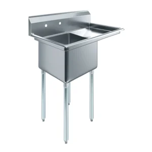 18" X 18" X 12" with 18" Right Drainboard One Compartment Stainless Steel Commercial Prep & Utility Sink