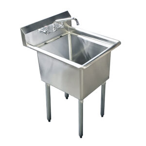 24" X 24" One Compartment Stainless Steel Prep & Utility Sink With Faucet
