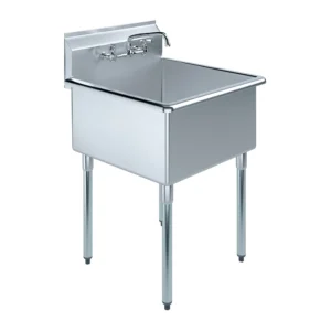 27 in. x 27 1/2 in. Stainless Steel Utility Sink With Faucet
