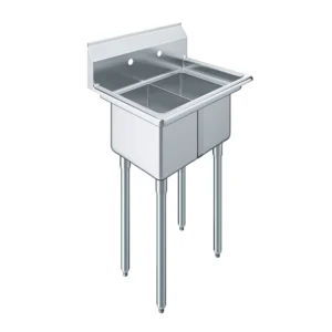 20 in. x 26 in. Stainless Steel Two Compartment Sink