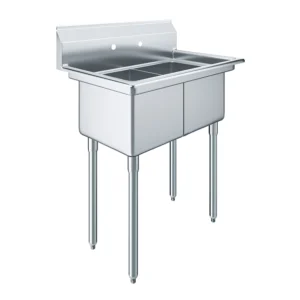 22 in. x 34 in. Stainless Steel Two Compartment Sink