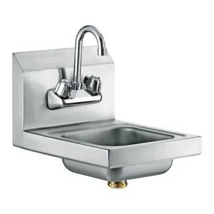Stainless Steel Wall Mount Hand Sink 12 in. x 12 in. With Gooseneck Faucet