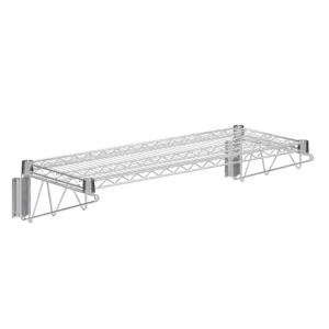 14 in. x 36 in. Chrome Wall Mount Wire Shelf With Brackets