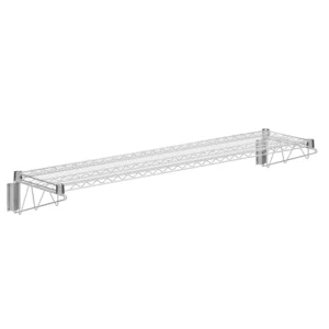 14 in. x 60 in. Chrome Wall Mount Wire Shelf With Brackets