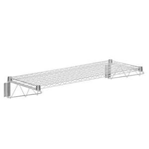 18 in. x 48 in. Chrome Wall Mount Wire Shelf With Brackets