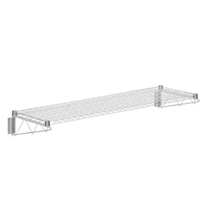 18 in. x 60 in. Chrome Wall Mount Wire Shelf With Brackets