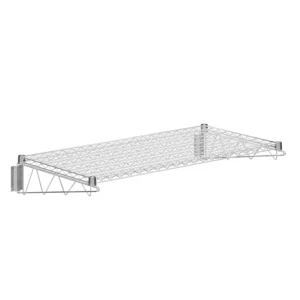 24 in. x 48 in. Chrome Wall Mount Wire Shelf With Brackets