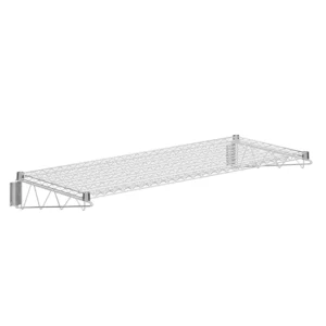 24 in. x 60 in. Chrome Wall Mount Wire Shelf With Brackets