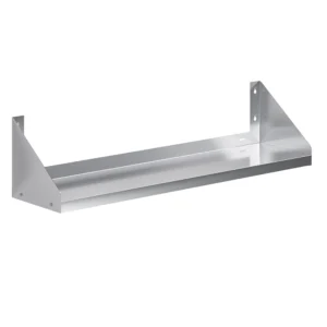 48" Long X 12" Deep Stainless Steel Wall Shelf with Side Guards