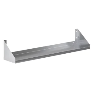60" Long X 12" Deep Stainless Steel Wall Shelf with Side Guards