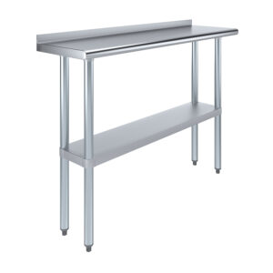 14" X 48" Stainless Steel Work Table with 1.5" Backsplash