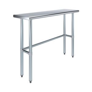 14" X 48" Stainless Steel Work Table With Open Base