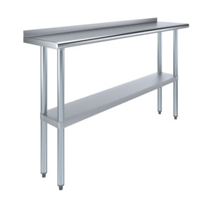 14" X 60" Stainless Steel Work Table with 1.5" Backsplash