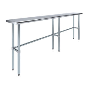 14" X 96" Stainless Steel Work Table With Open Base
