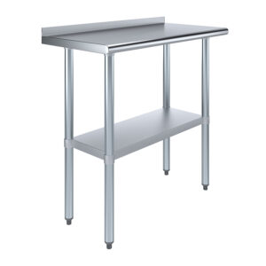 18" X 36" Stainless Steel Work Table with 1.5" Backsplash
