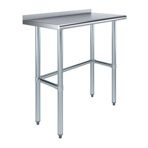 18" X 36" Stainless Steel Work Table Open Base with 1.5" Backsplash