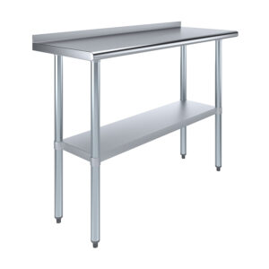 18" X 48" Stainless Steel Work Table with 1.5" Backsplash