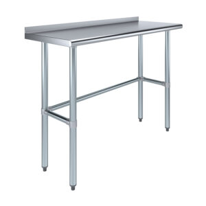 18" X 48" Stainless Steel Work Table Open Base with 1.5" Backsplash
