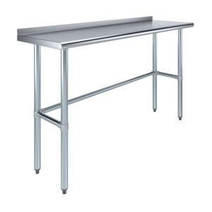 18" X 60" Stainless Steel Work Table Open Base with 1.5" Backsplash