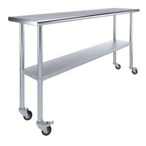 18" X 72" Stainless Steel Work Table With Undershelf & Wheels