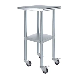 20" X 20" Stainless Steel Work Table With Undershelf & Wheels