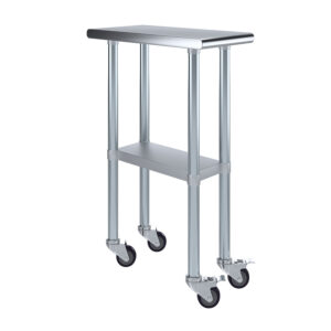 24" X 12" Stainless Steel Work Table With Undershelf & Wheels