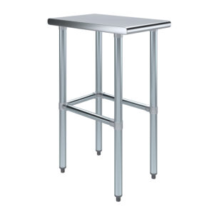 24" X 15" Stainless Steel Work Table With Open Base