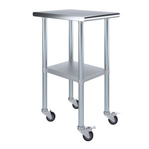 24" X 18" Stainless Steel Work Table With Undershelf & Wheels