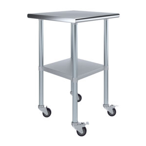 24" X 24" Stainless Steel Work Table With Undershelf & Wheels