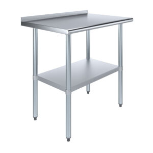 24" X 36" Stainless Steel Work Table with 1.5" Backsplash